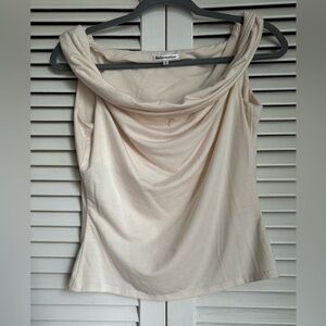 Reformation Cream Draped Top